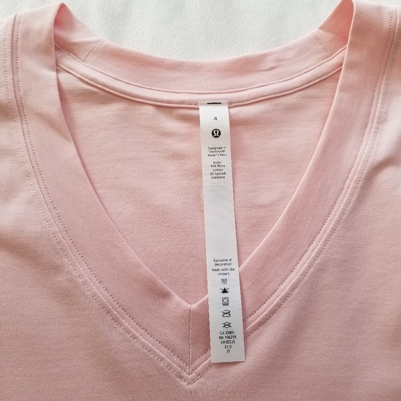Lululemon women's pink Side tie V-neck tee oversized - Picture 7 of 11